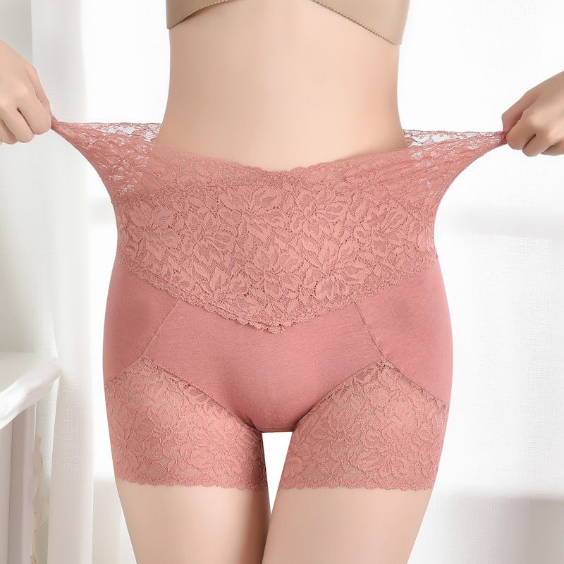 2PC Safety Short Pants Women Seamless Underwear Sexy Lace Shorts with High Waist Panties Shorts Hot Pants Shorty Cotton Boyshort