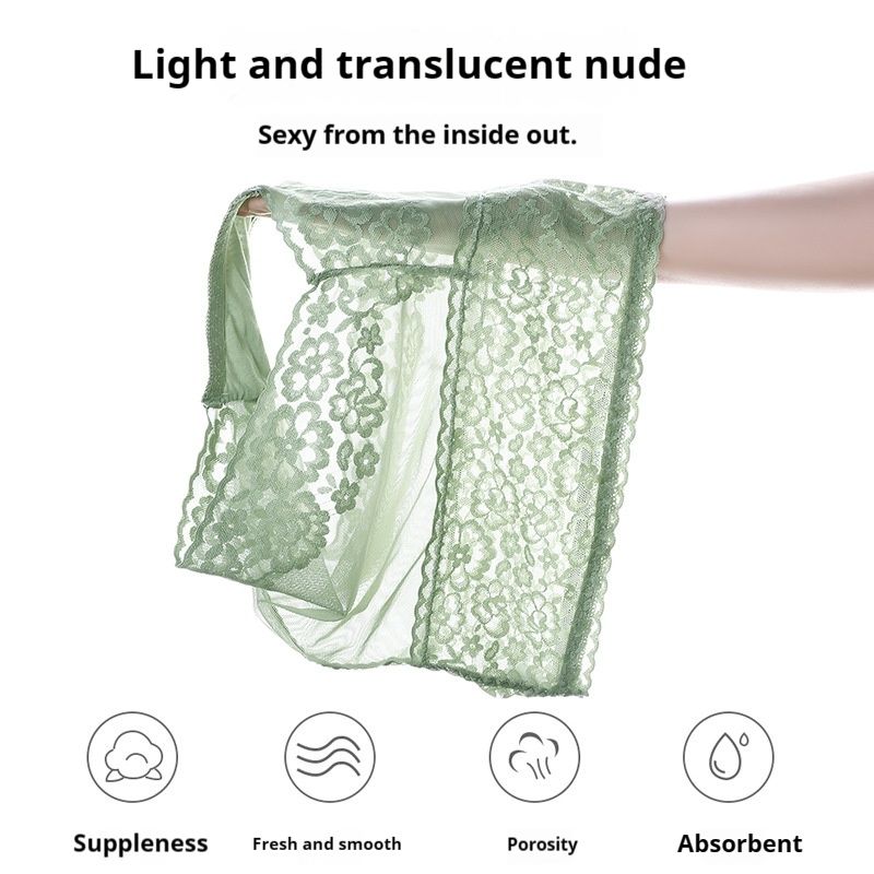 3PC New Arrival New Style Pattern Lace High Waist Abdomen Hip Raise Lace Cotton Crotch Large Size Ladies Panties High Elasticity Ladies Panties High Waist Slimming Panty Waist Trainer Lace Pants