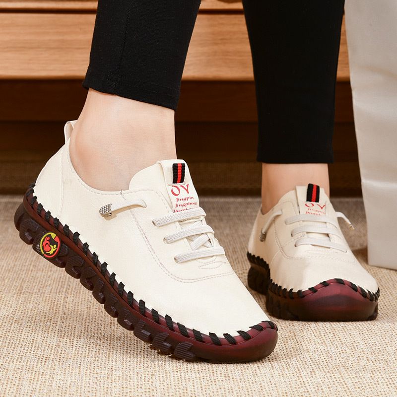 Size36-44 hand-stitched women's casual shoes High Quality ladies loafers microfiber leather upper oxfords soft sole flat single shoes casual shoes Women Leather Flats Shoes Woman Casual Non-Slip Shoes