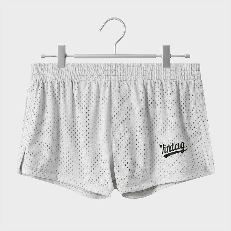 3PC Ice silk mesh men's underwear summer lightweight breathable boxer briefs breathable mesh ultra-thin quick-drying sports shorts loose breathable youth shorts homewear pajama pants