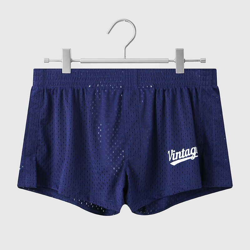 3PC Ice silk mesh men's underwear summer lightweight breathable boxer briefs breathable mesh ultra-thin quick-drying sports shorts loose breathable youth shorts homewear pajama pants