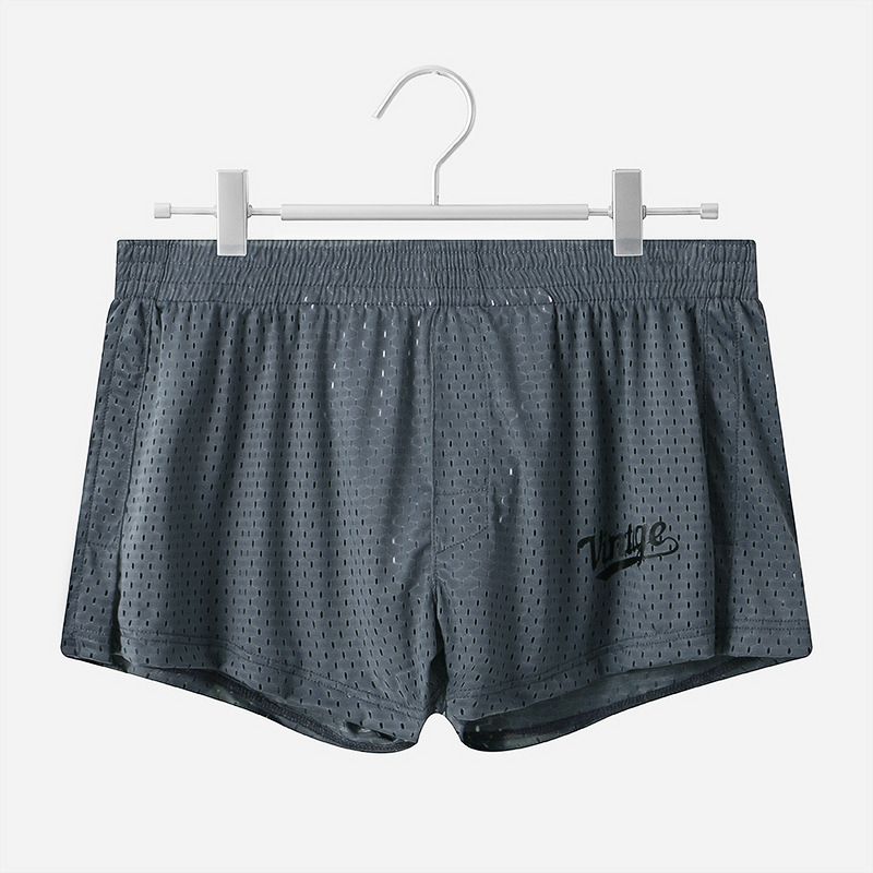 3PC Ice silk mesh men's underwear summer lightweight breathable boxer briefs breathable mesh ultra-thin quick-drying sports shorts loose breathable youth shorts homewear pajama pants