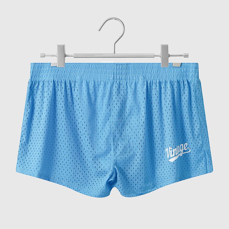 3PC Ice silk mesh men's underwear summer lightweight breathable boxer briefs breathable mesh ultra-thin quick-drying sports shorts loose breathable youth shorts homewear pajama pants