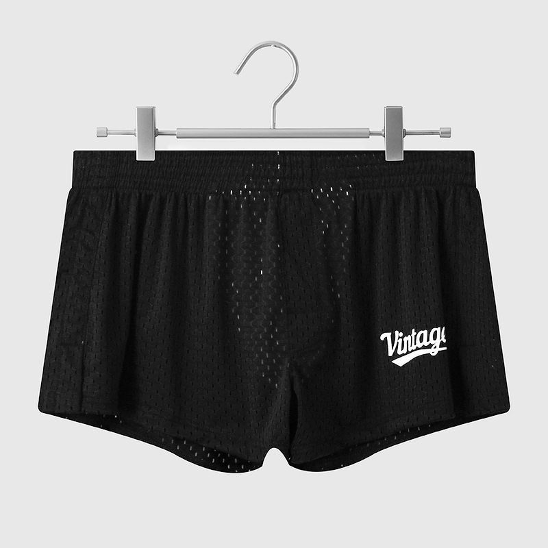 3PC Ice silk mesh men's underwear summer lightweight breathable boxer briefs breathable mesh ultra-thin quick-drying sports shorts loose breathable youth shorts homewear pajama pants