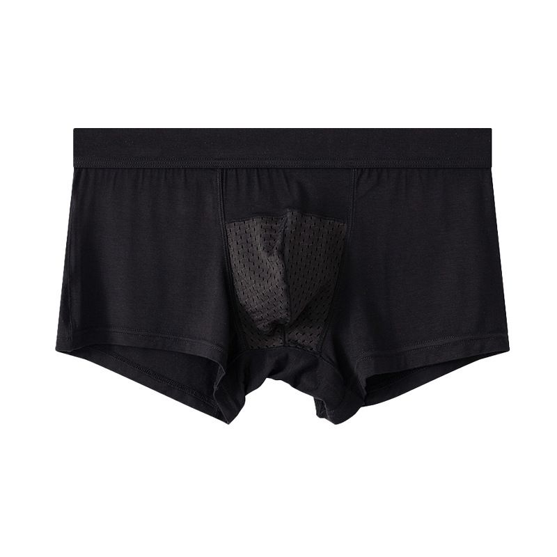 3PC Bamboo fiber men's underwear breathable mesh U convex capsule pocket youth sexy underwear breathable and comfortable men's boxer briefs plus size men's underwear sports shorts