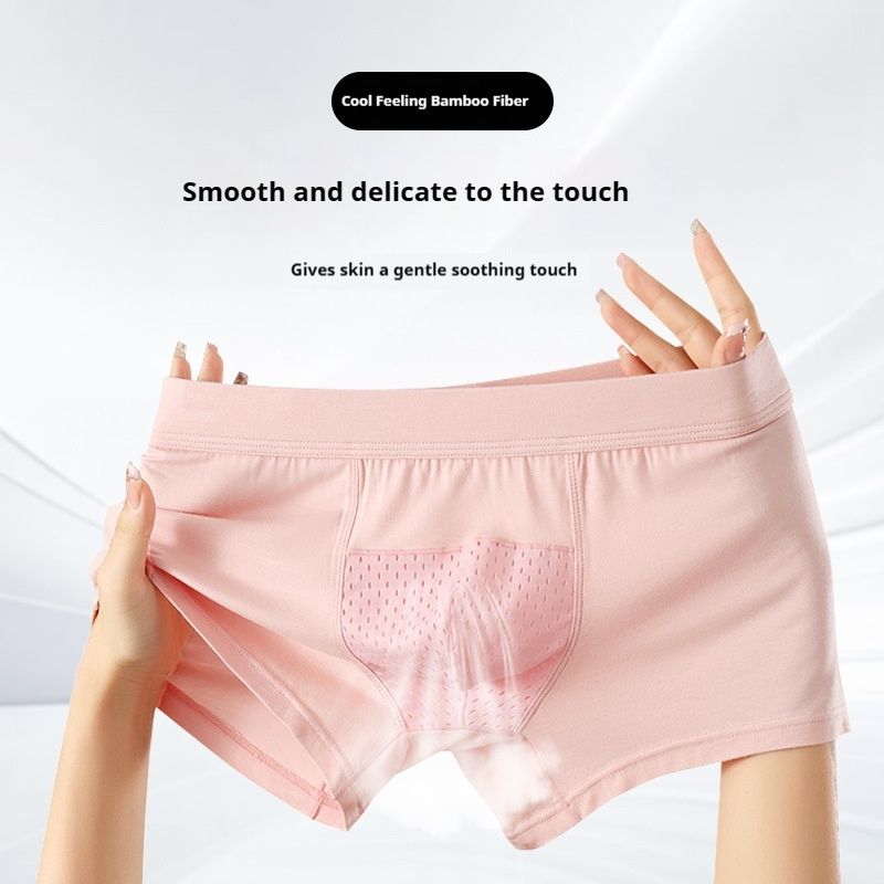 3PC Bamboo fiber men's underwear breathable mesh U convex capsule pocket youth sexy underwear breathable and comfortable men's boxer briefs plus size men's underwear sports shorts