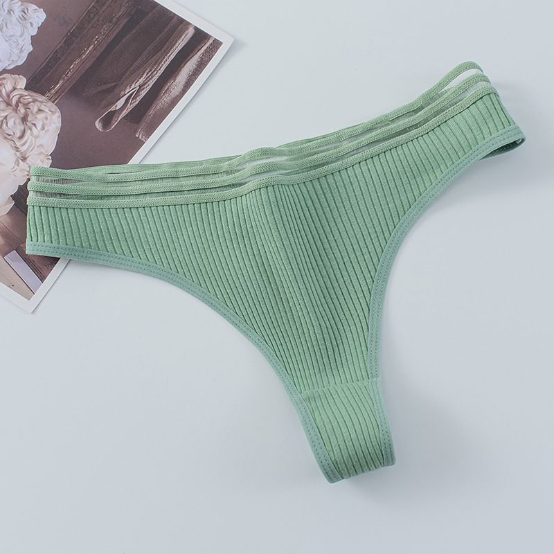 5PC New arrival Women's Cotton Panties Sexy Breathable Cotton Low Waisted Women's Triangle Panties Cotton Open Crotch Thong T Pants Women's Invisible Panties
