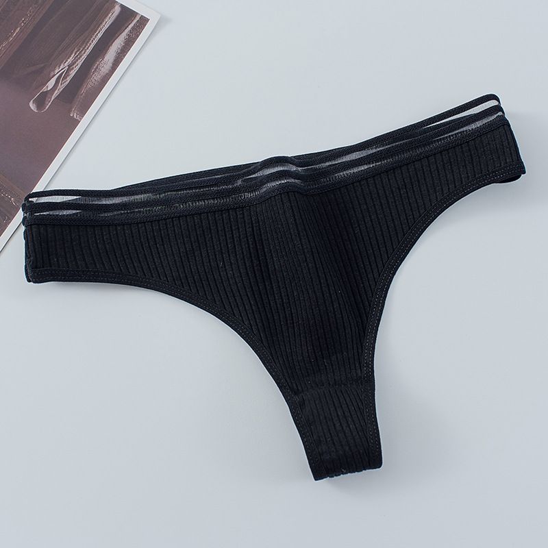 5PC New arrival Women's Cotton Panties Sexy Breathable Cotton Low Waisted Women's Triangle Panties Cotton Open Crotch Thong T Pants Women's Invisible Panties