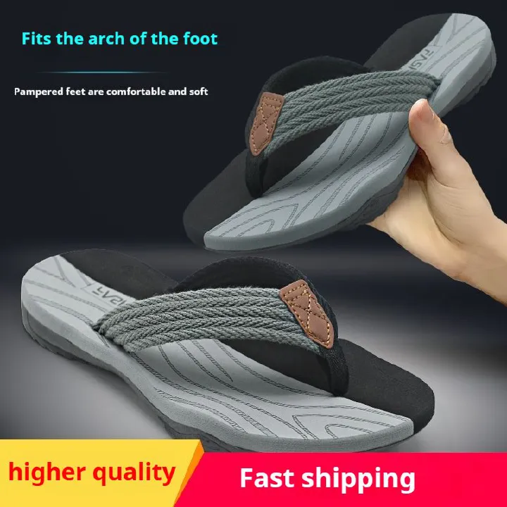 New Men's Shoes Light Flip Flops Boy Summer Slippers High Quality Beach Sandals Durable Fashion Man Non-Slip Slippers Unisex Soft Bottom flip-flops fashion outside wear clip-on slippers Boys Outer wea