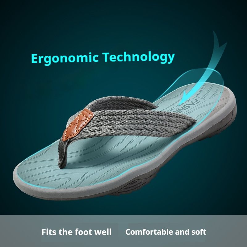 New Men's Shoes Light Flip Flops Boy Summer Slippers High Quality Beach Sandals Durable Fashion Man Non-Slip Slippers Unisex Soft Bottom flip-flops fashion outside wear clip-on slippers Boys Outer wea