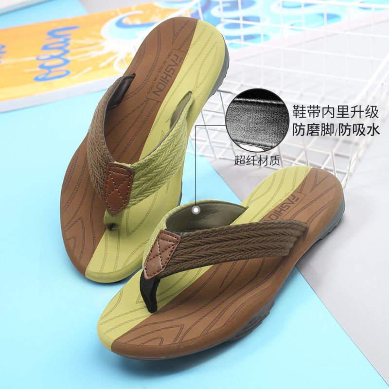 New Men's Shoes Light Flip Flops Boy Summer Slippers High Quality Beach Sandals Durable Fashion Man Non-Slip Slippers Unisex Soft Bottom flip-flops fashion outside wear clip-on slippers Boys Outer wea