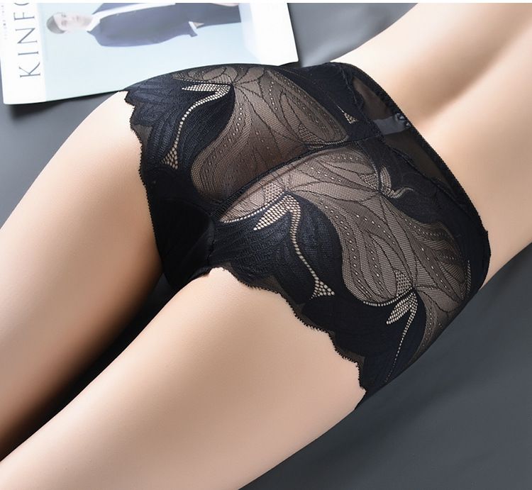 4 Pack Women Ladies Comfort Lace Underwear High Waist Briefs embroidered cotton crotch Tummy Control Panties Underpants