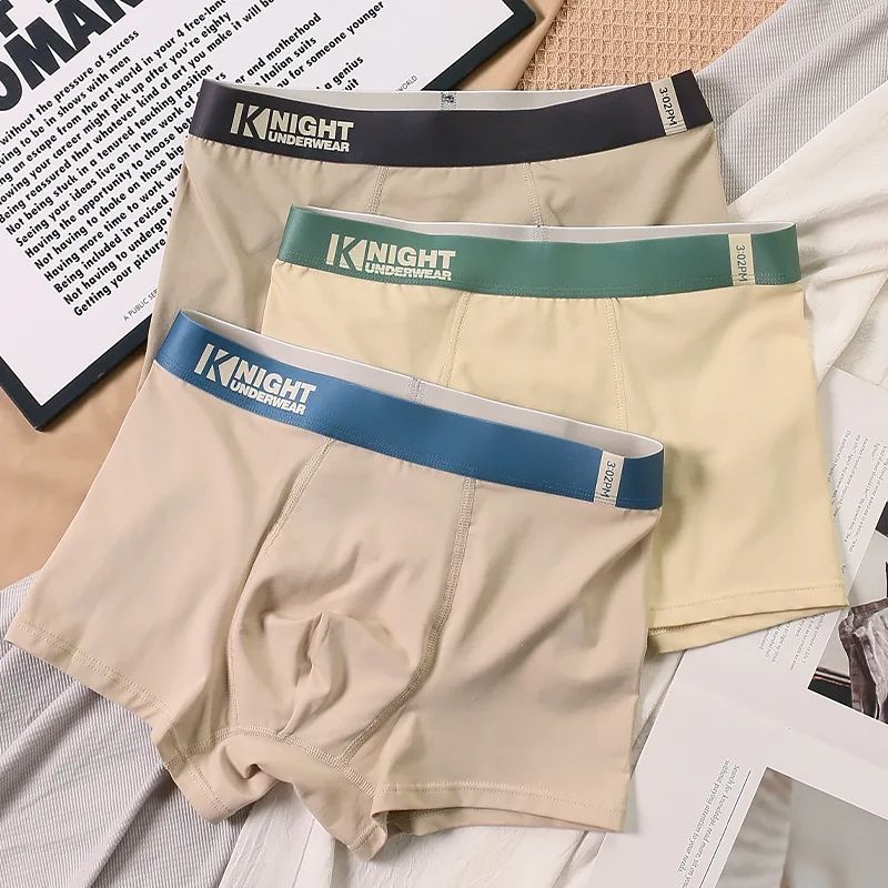3PC Men Underwear Pure Cotton Panties Men Boxer Cotton Man Breathable Underpants Sports Comfort Fashion Solid Cotton Comfortable Breathable Boxers Men's Underpants Male Letter Printed Panties short