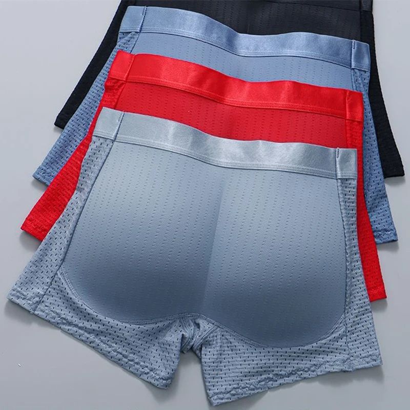 Men Trunks Built-in Fake Butt Hip Lifter Enhancer Shorts Boxer Briefs Padded Underwear Shapewear Underpants Nylon Breathabl Men Shaped Underpants Shorts Men Shaper Latex Buttock Pad Underpants Seamles