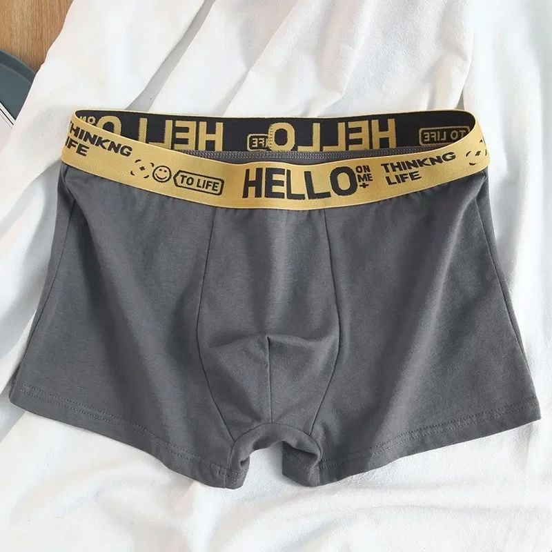 4 PCS Men's underwear young people Elastic Breathable Quick drying Square shorts flat angle Male Boxers Sexy Underpants Comfortable Breathable Fashion Boys Panties Underwear