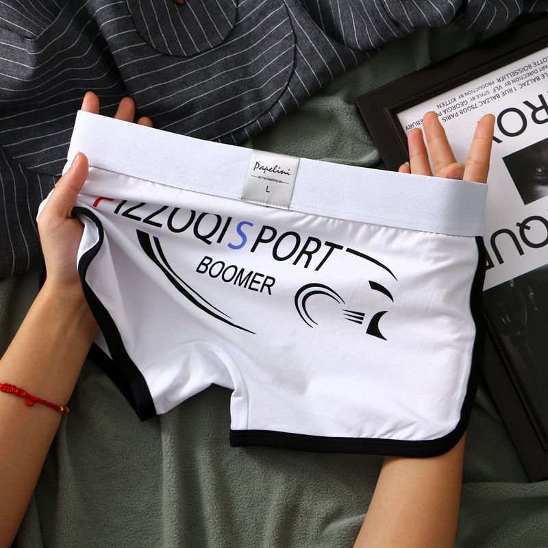 3PC Cotton Underpants Men Fashion Boyshort Pants for Young Students Breathable and Sweat-absorbent Boxers Boxershorts Men's Cotton Breathable Boxer Briefs Fashionable and Comfortable Underpant