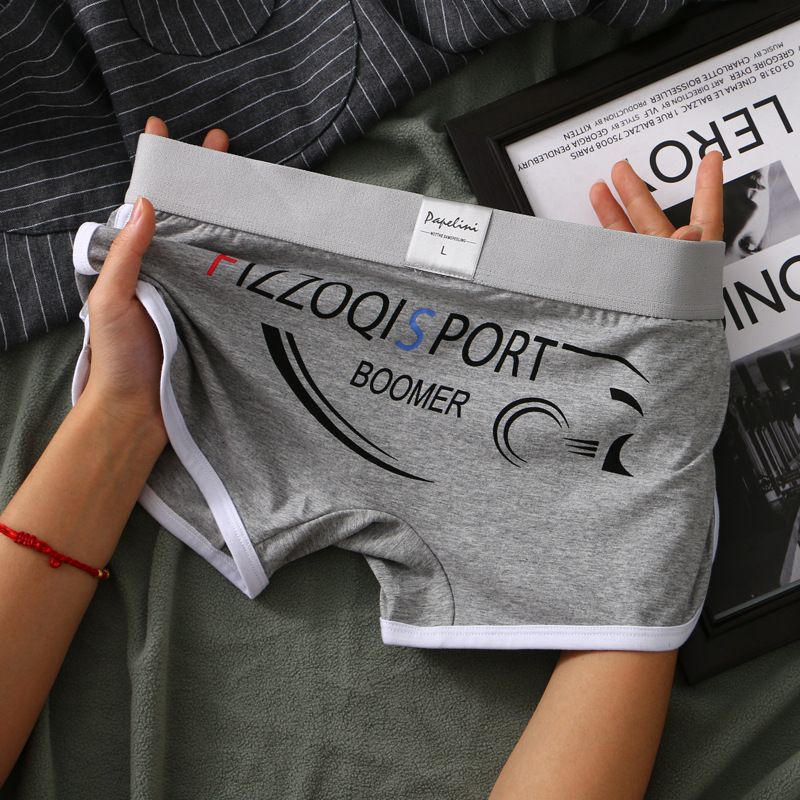 3PC Cotton Underpants Men Fashion Boyshort Pants for Young Students Breathable and Sweat-absorbent Boxers Boxershorts Men's Cotton Breathable Boxer Briefs Fashionable and Comfortable Underpant