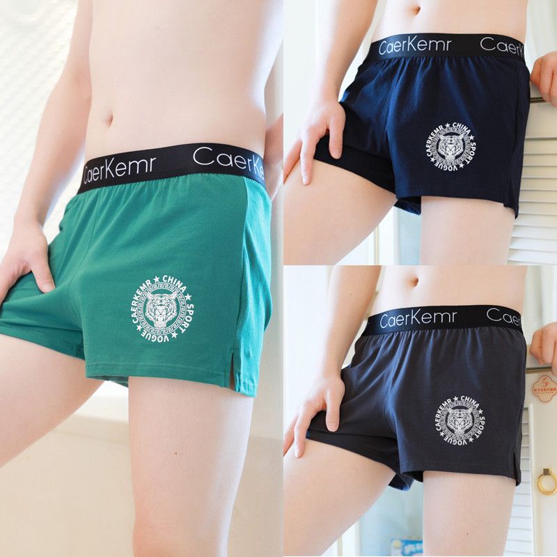 3PCS Men's cotton underwear youth trend shorts loose breathable men's underwear home wear boxer shorts Sexy Men Cotton Seamless Boxer Briefs Pouch Underwear Shorts Trunks Underpants