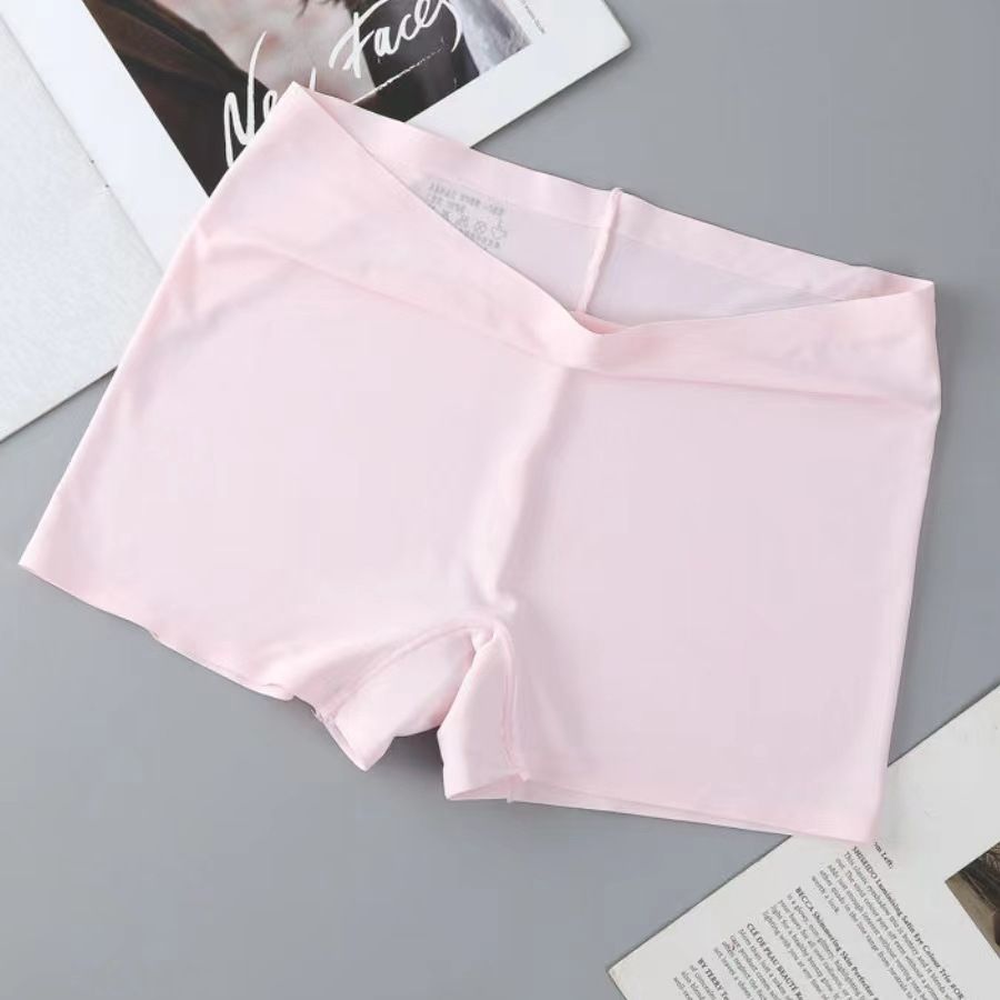 3PCS Women's Mid Waist Boyshort Ice Silk Thin Safety Pants Tummy Tucking Breathable boxer briefs Ice Silk Seamless Panties Yoga safety pant(China size,choose a larger size than usual)