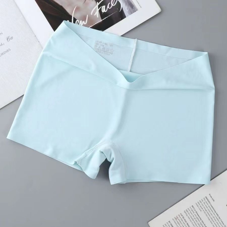 3PCS Women's Mid Waist Boyshort Ice Silk Thin Safety Pants Tummy Tucking Breathable boxer briefs Ice Silk Seamless Panties Yoga safety pant(China size,choose a larger size than usual)