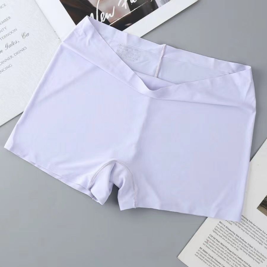 3PCS Women's Mid Waist Boyshort Ice Silk Thin Safety Pants Tummy Tucking Breathable boxer briefs Ice Silk Seamless Panties Yoga safety pant(China size,choose a larger size than usual)