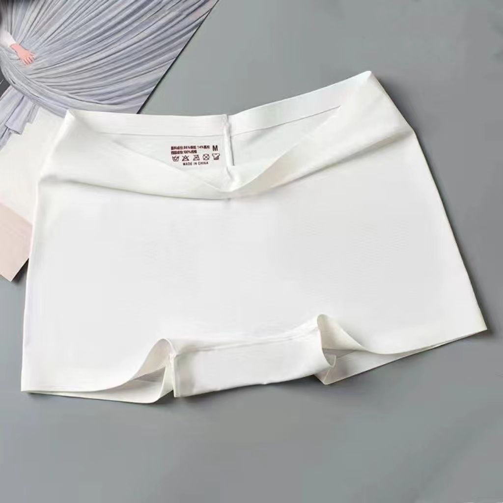 3PCS Women's Mid Waist Boyshort Ice Silk Thin Safety Pants Tummy Tucking Breathable boxer briefs Ice Silk Seamless Panties Yoga safety pant(China size,choose a larger size than usual)