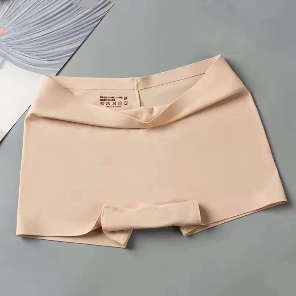 3PCS Women's Mid Waist Boyshort Ice Silk Thin Safety Pants Tummy Tucking Breathable boxer briefs Ice Silk Seamless Panties Yoga safety pant(China size,choose a larger size than usual)