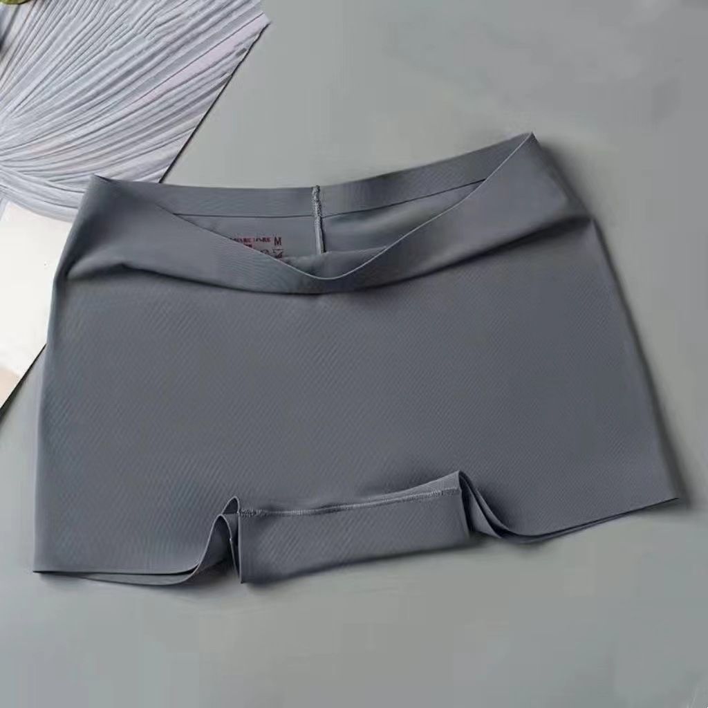3PCS Women's Mid Waist Boyshort Ice Silk Thin Safety Pants Tummy Tucking Breathable boxer briefs Ice Silk Seamless Panties Yoga safety pant(China size,choose a larger size than usual)
