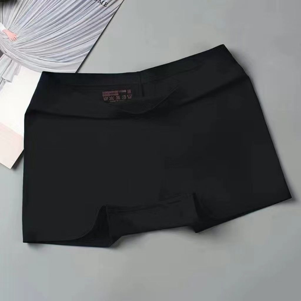3PCS Women's Mid Waist Boyshort Ice Silk Thin Safety Pants Tummy Tucking Breathable boxer briefs Ice Silk Seamless Panties Yoga safety pant(China size,choose a larger size than usual)
