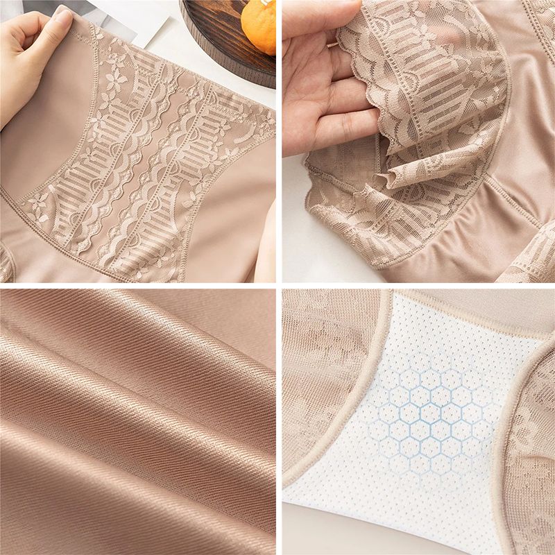 Women Seamless High Waist Tummy Control Shorts Panties Seamless Shapewear Briefs with Lace Trim Flat Belly Shaping Slimming Underwear Butt Lifter Boyshort Postpartum Underwear