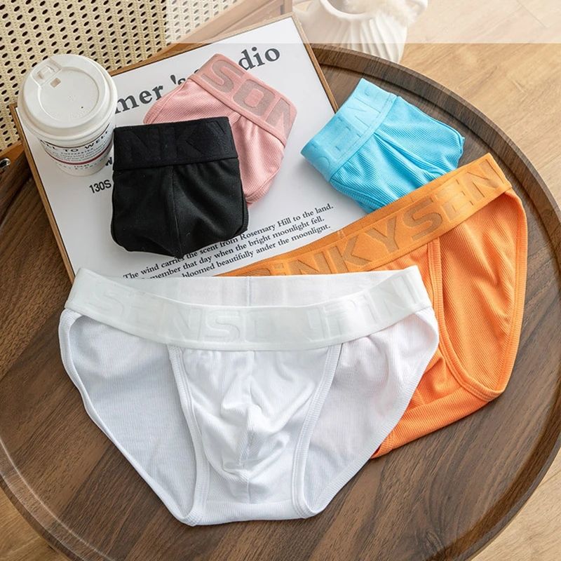 3PCS Mens cotton underwear letter low waist comfortable breathable sweat-absorbent youth briefs  Men's Mid Waist Modal Thread Underwear Triangle Pants Breathable Soft and Skincare Comfortable