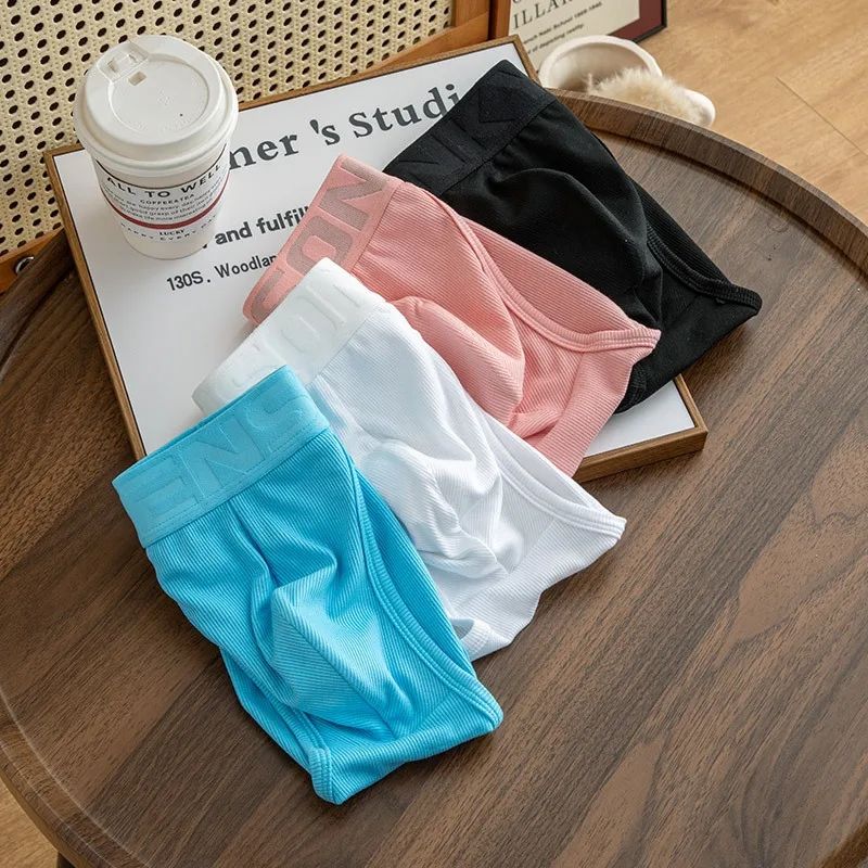 3PCS Mens cotton underwear letter low waist comfortable breathable sweat-absorbent youth briefs  Men's Mid Waist Modal Thread Underwear Triangle Pants Breathable Soft and Skincare Comfortable
