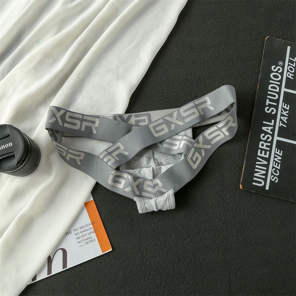 2PCS Men's Panties Jockstrap Men Underwear Gay Thong Man Briefs Underpants Slip Sexy Cotton Pouch Cuecas Thongs Homme G String New GXSR men's underwear cotton sexy cross back hollow low waist