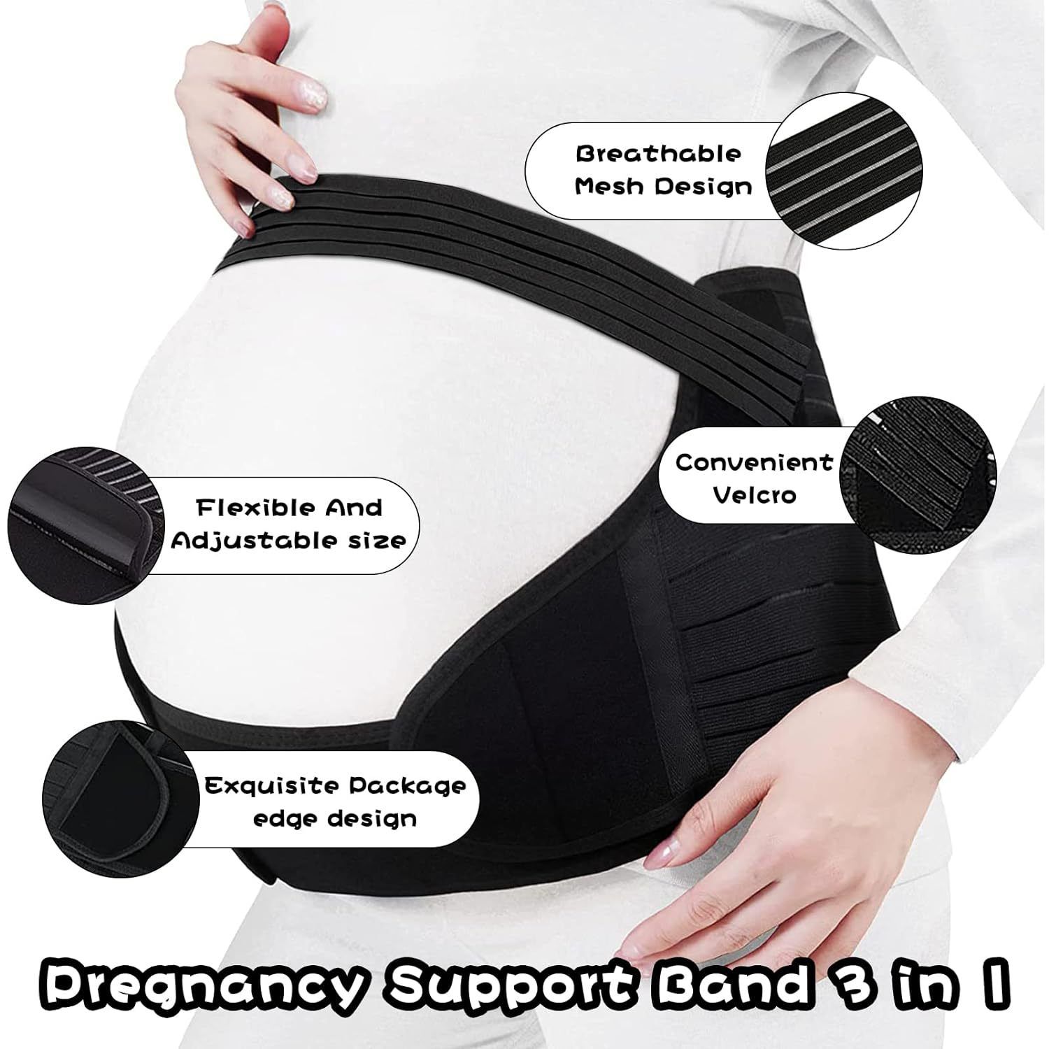 Pregnant Women Support Belly Band Back Clothes Belt Adjustable Waist Care Maternity Abdomen Brace Protector Pregnancy