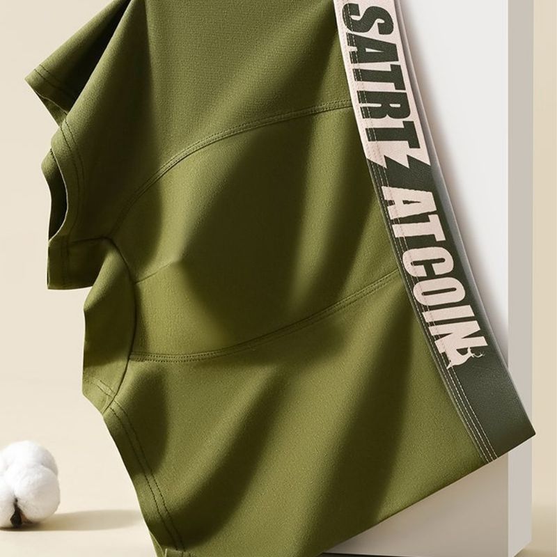 4PCS Men's Underpants Cotton Underwear Boxershorts Comfortable U Convex Male Panties Sexy Underwear Men Boxer Shorts Soft Breathable Fashion Shorts Letters Wide Band Pants