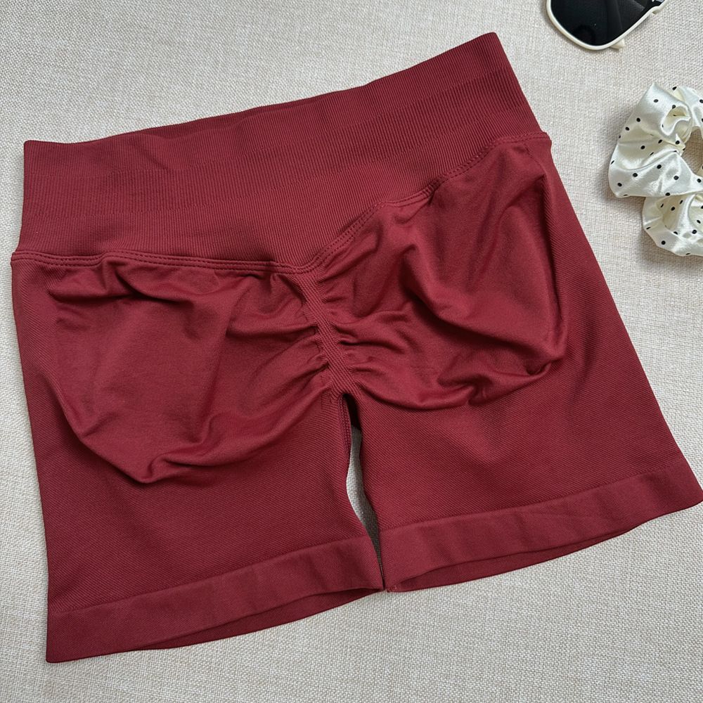Impact Shorts Women Seamless Gym Wear Yoga Band Sports Workout Fitness Leggings Running clothing Scrunch Butt Tights Impact Shorts Low Ribbed Waist Band Yoga Shorts Seamless Scrunch Bum Workout Gym Sh