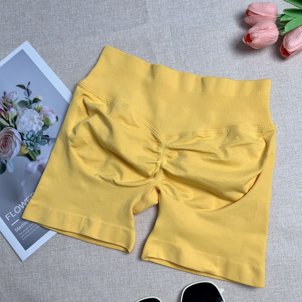 Impact Shorts Women Seamless Gym Wear Yoga Band Sports Workout Fitness Leggings Running clothing Scrunch Butt Tights Impact Shorts Low Ribbed Waist Band Yoga Shorts Seamless Scrunch Bum Workout Gym Sh