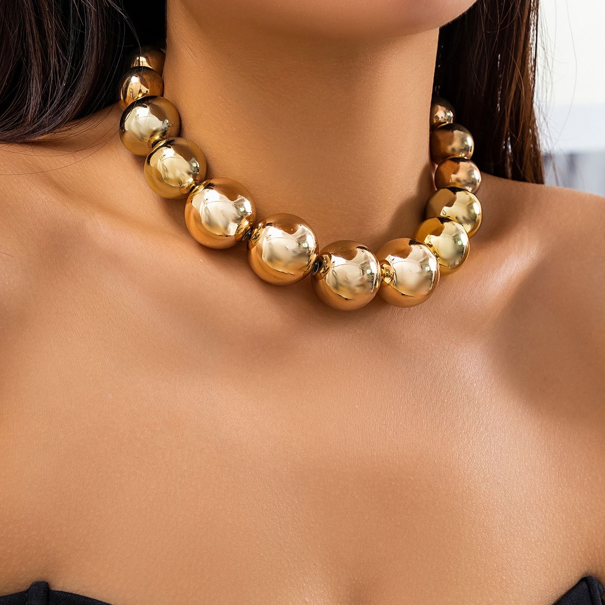 intage Silver-plate Geometric Exaggerated Artificial Pearl Chain Necklace For Women Female Fashion Boho Y2K Girl Jewelry Gift  Luxury Vintage Big Pearl Collar Choker 2024 New In Trend Jewelry Fashion