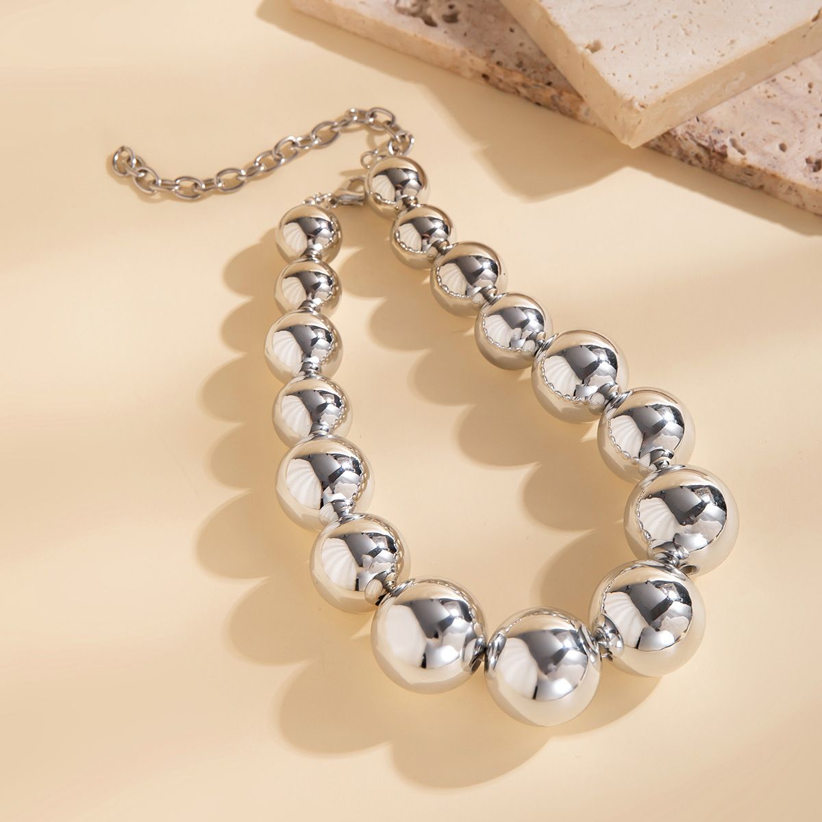 intage Silver-plate Geometric Exaggerated Artificial Pearl Chain Necklace For Women Female Fashion Boho Y2K Girl Jewelry Gift  Luxury Vintage Big Pearl Collar Choker 2024 New In Trend Jewelry Fashion