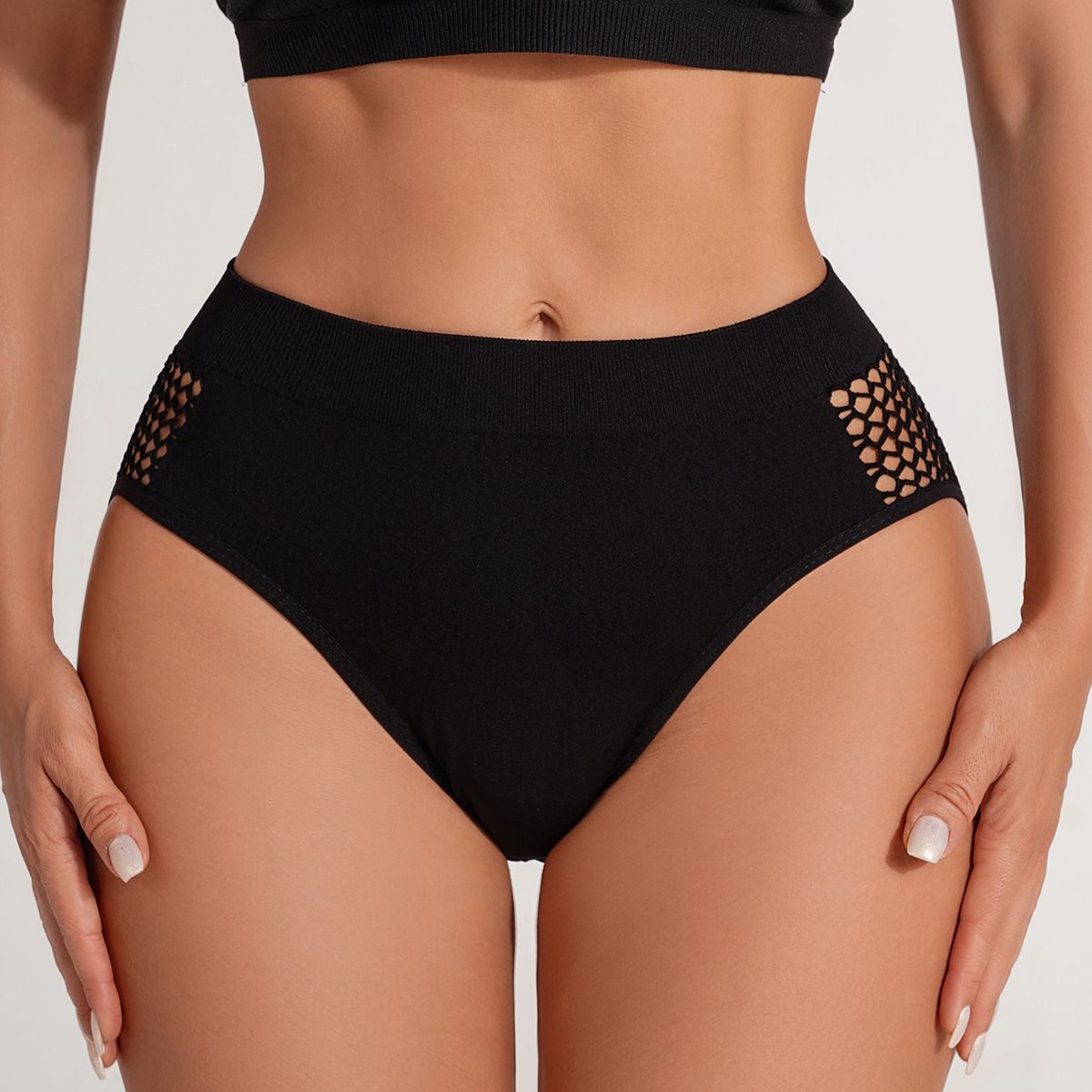 4PCS  LISHER Women's briefs Solid Hollow Butt Lifter Sexy Panties Mid Waist Cotton Crotch Underwear Women Sexy Seamless Sport panties