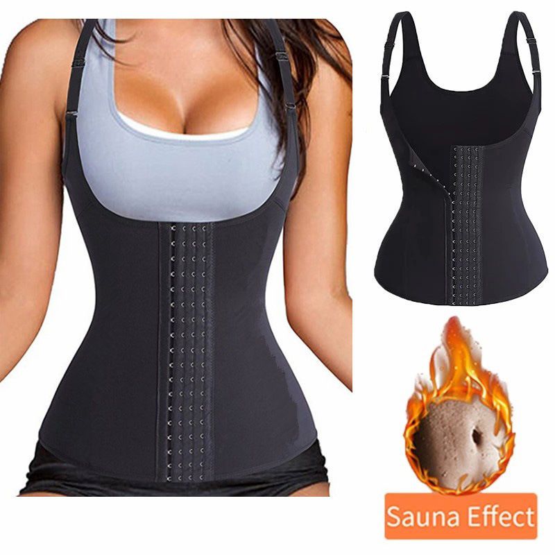 Waist Trainer Vest Slimming Corset for Weight Loss Body Shaper Sauna Suit Compression Shirt Belly Girdle Tops Shapewear Strap Waist Trainer Tank Top For Women Zipper Body Shaper Tummy Control Sleevele