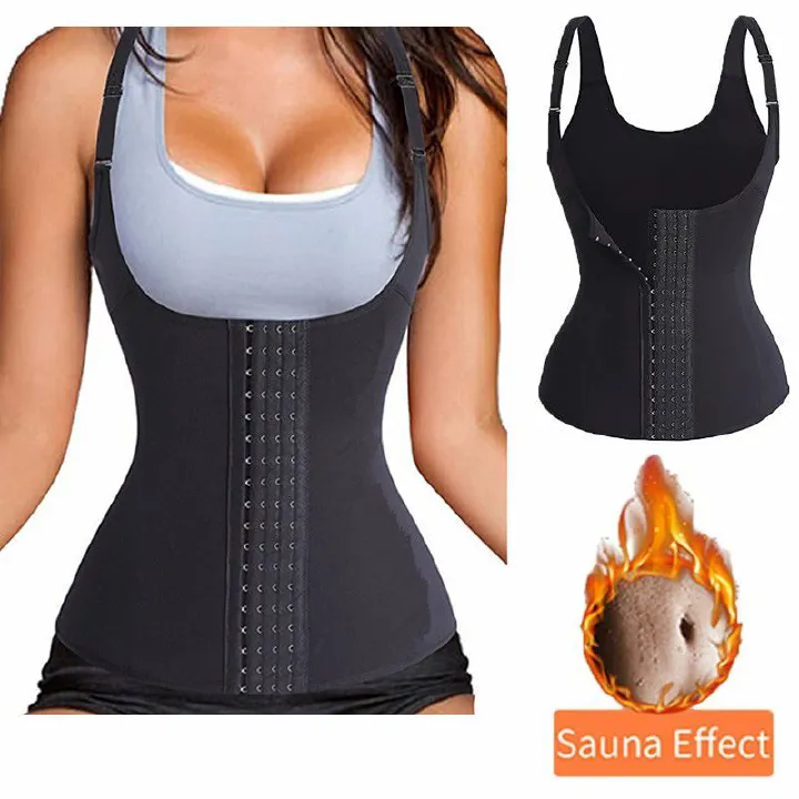Waist Trainer Vest Slimming Corset for Weight Loss Body Shaper Sauna Suit Compression Shirt Belly Girdle Tops Shapewear Strap Waist Trainer Tank Top For Women Zipper Body Shaper Tummy Control Sleevele