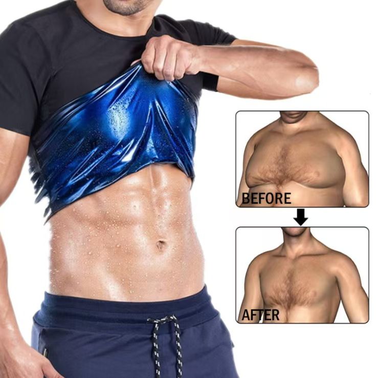 Men's Sauna Suit Shirt - Heat Trapping Sweat Compression Vest, Shapewear Top, Gym Exercise Versatile Shaper Waist Trainer Men Body Shaper Waist Trainer Sauna Suit Sweat Vest Slimming Underwear Weight