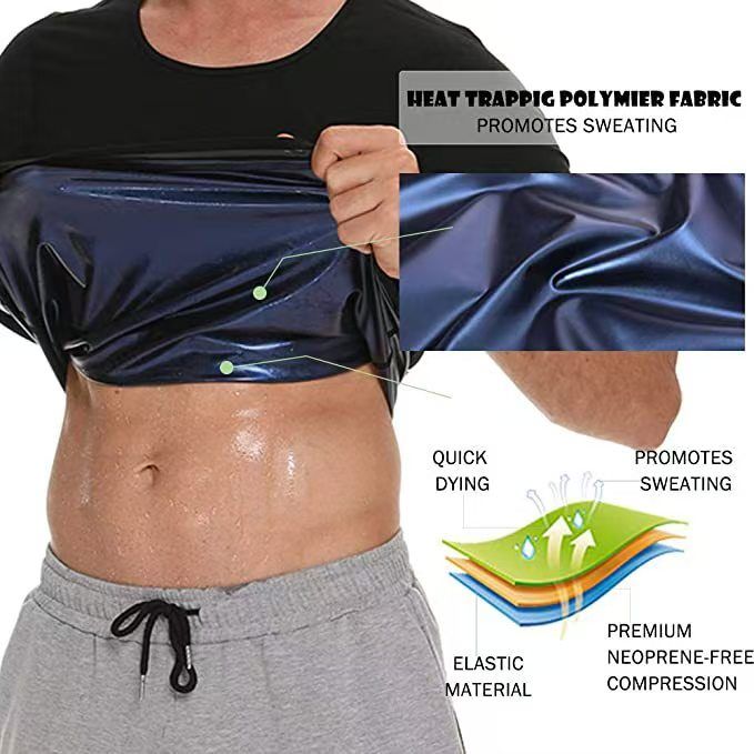 Men's Sauna Suit Shirt - Heat Trapping Sweat Compression Vest, Shapewear Top, Gym Exercise Versatile Shaper Waist Trainer Men Body Shaper Waist Trainer Sauna Suit Sweat Vest Slimming Underwear Weight