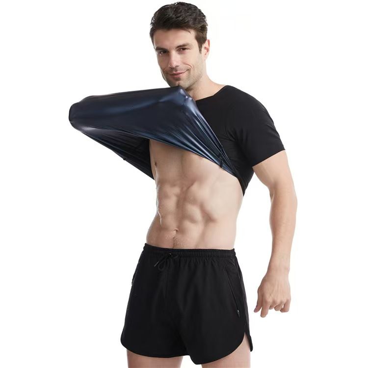 Men's Sauna Suit Shirt - Heat Trapping Sweat Compression Vest, Shapewear Top, Gym Exercise Versatile Shaper Waist Trainer Men Body Shaper Waist Trainer Sauna Suit Sweat Vest Slimming Underwear Weight