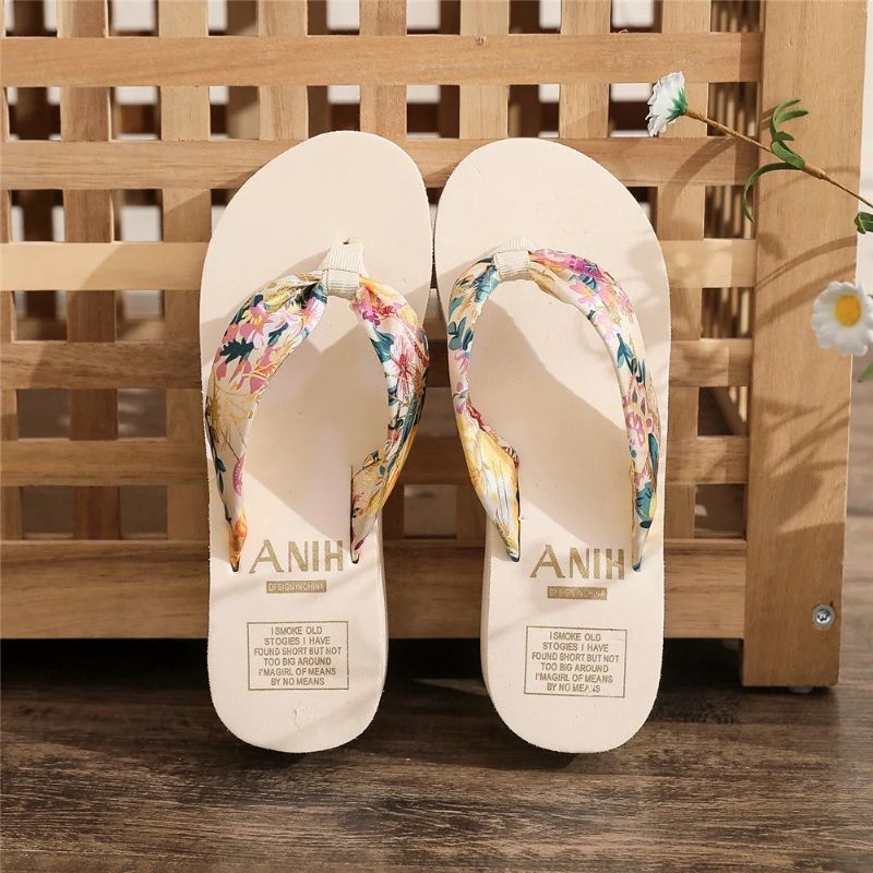 2025 Fashion Women Flip Flops Summer Beach Platform Slippers Casual Outside Wedges Sandals Summer Women Shoes Summer flip-flops women bohemian satin fabric straps casual limp heel beach sandals