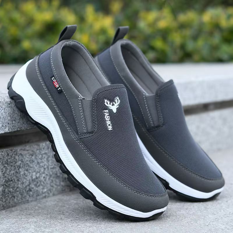 Clearance_Men's Canvas Shoes with Soft Soles Casual Breathable Comfortable Sliding Sleeves Men's Cloth Shoes  Lightweight Mesh Shoes Breathable Slip on Flats Men Fashion Walking Shoes Soft  Loafers