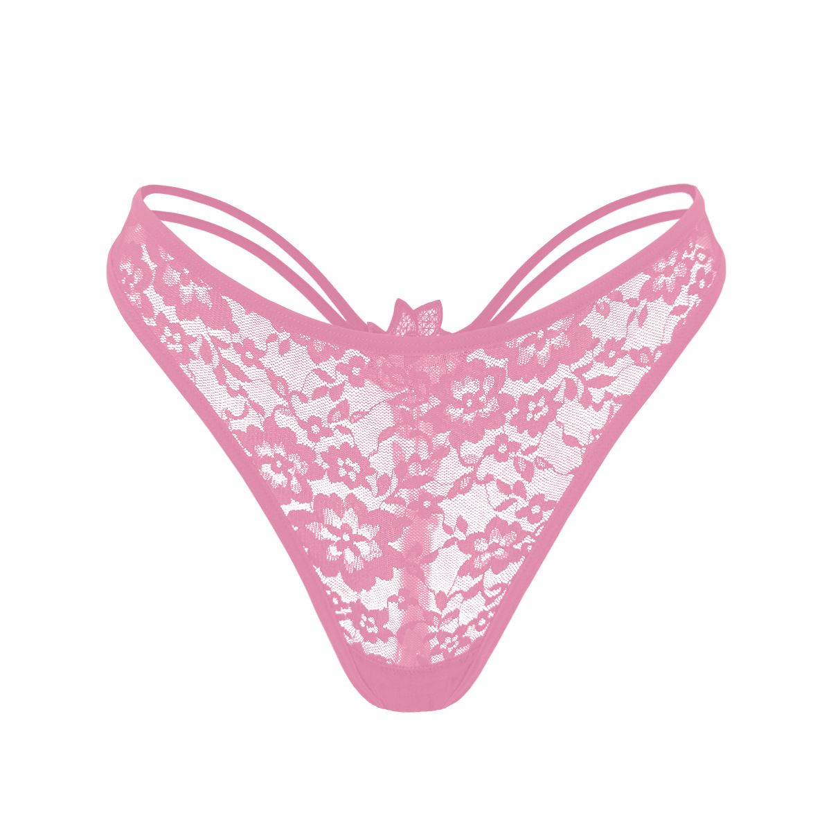 3PCS Women's lace panties red floral lace hollow spaghetti straps low-rise panties sexy lace thong panties double spaghetti straps briefs Sexy Underwear Ladies Thongs Lingerie Soft Comfortable