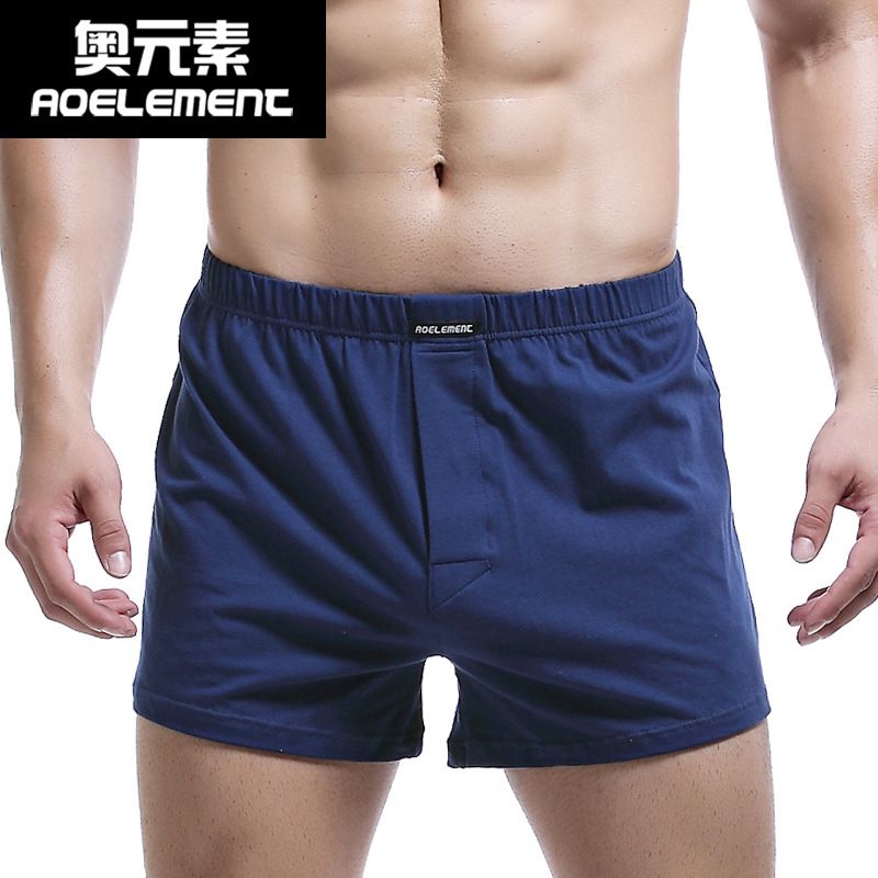 Men's cotton boxer shorts elastic waistband button men's boxer shorts home comfort shorts Men's underpants Men's underpants boxer shorts Comfortable and breathable cotton underpants Sexy underpants