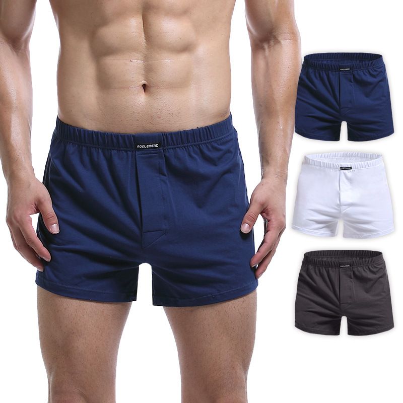Men's cotton boxer shorts elastic waistband button men's boxer shorts home comfort shorts Men's underpants Men's underpants boxer shorts Comfortable and breathable cotton underpants Sexy underpants